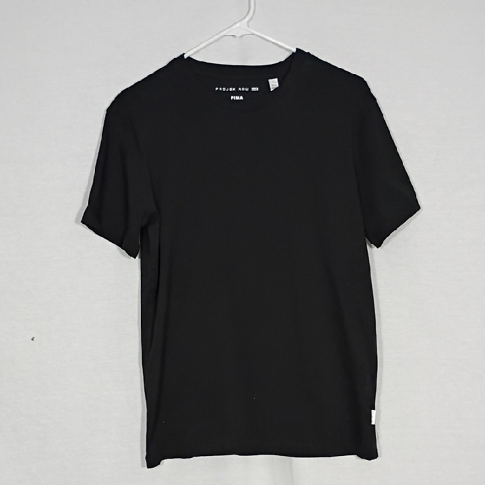 NWT Projek Raw Black Solid Crew Neck Pima Cotton Short Sleeve Tee Size Small